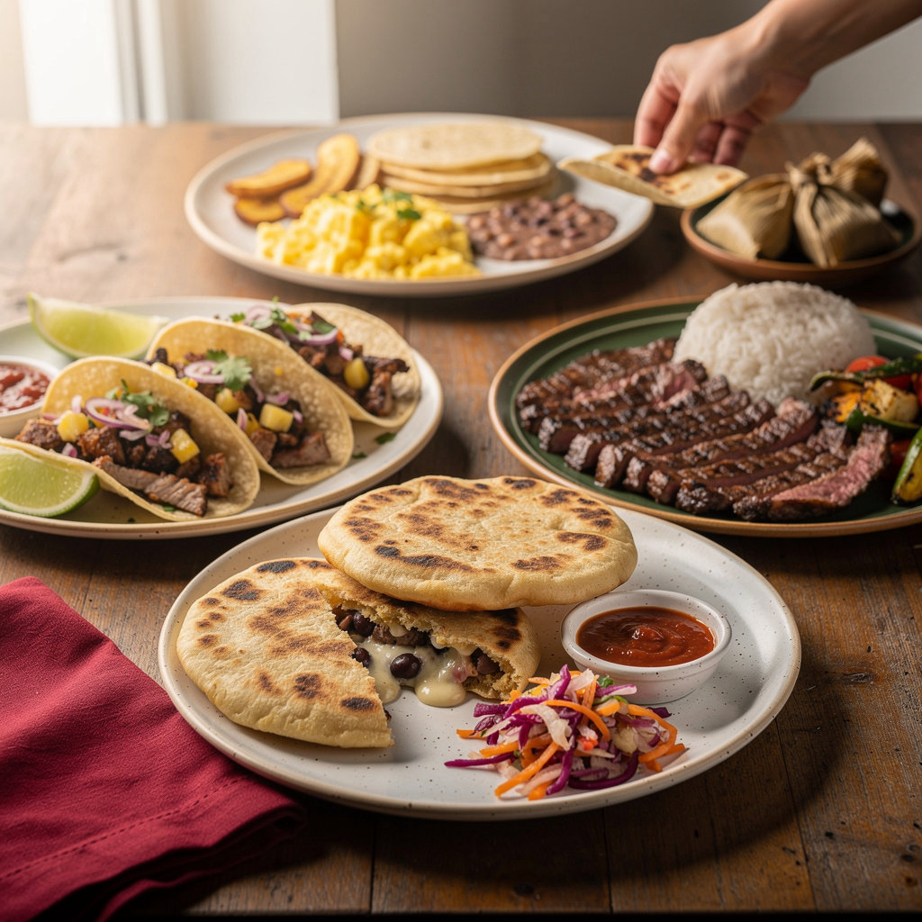 El Maguey Restaurant signature dishes - authentic pupusas, carne asada, and Latin American specialties